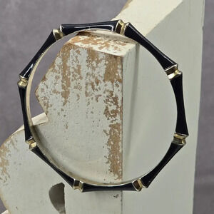 Navy Blue Gold Solid Stripe Single Bracelet‎ Boho Retro Fashion Jewelry JB4-5